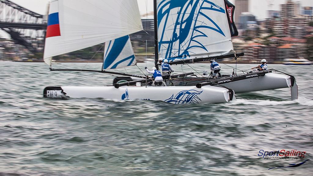 Gazprom Team Russia SSP - Extreme Sailing Series - Act 8, Sydney © Beth Morley - Sport Sailing Photography http://www.sportsailingphotography.com